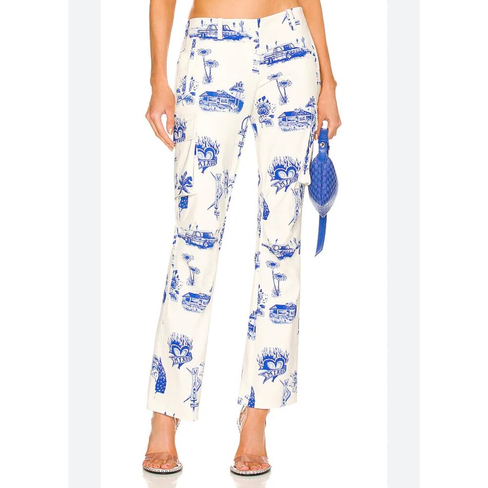 Miaou Raven Cargo Printed Pant in Cry Baby Low Rise All Over Print XXS